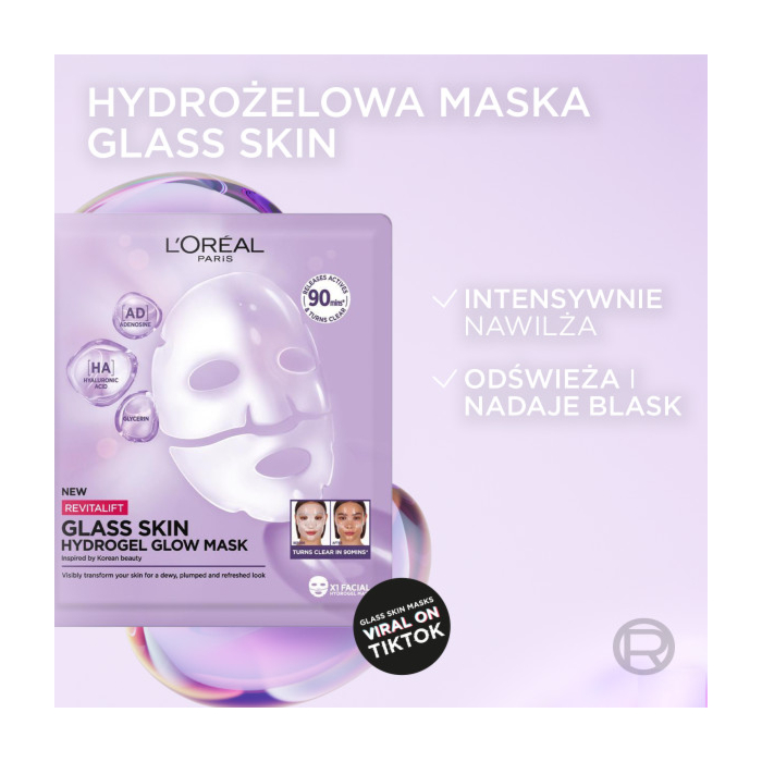 L’Oréal Revitalift Filles, Maska do twarzy, Glass Skin