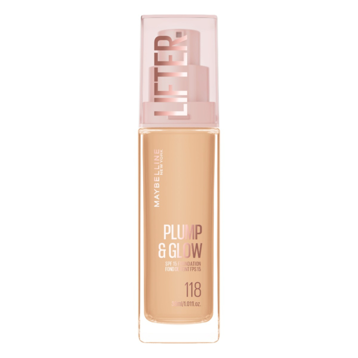 Maybelline Lifter Plump & Glow Podkład rozświetlający, 118