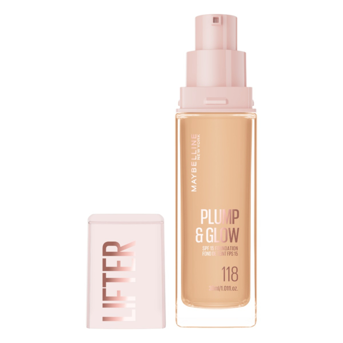 Maybelline Lifter Plump & Glow Podkład rozświetlający, 118