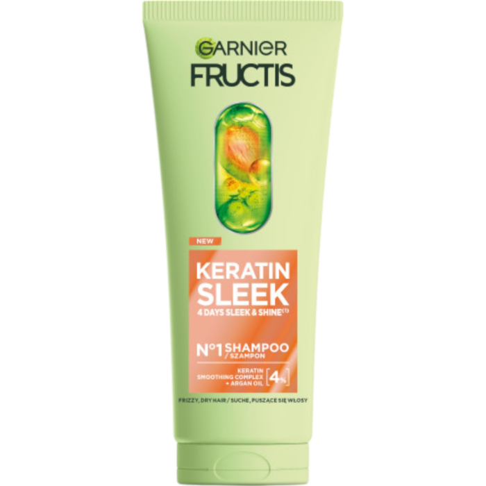 Garnier Fructis Keratin Sleek Szampon do włosów suchych i puszących się