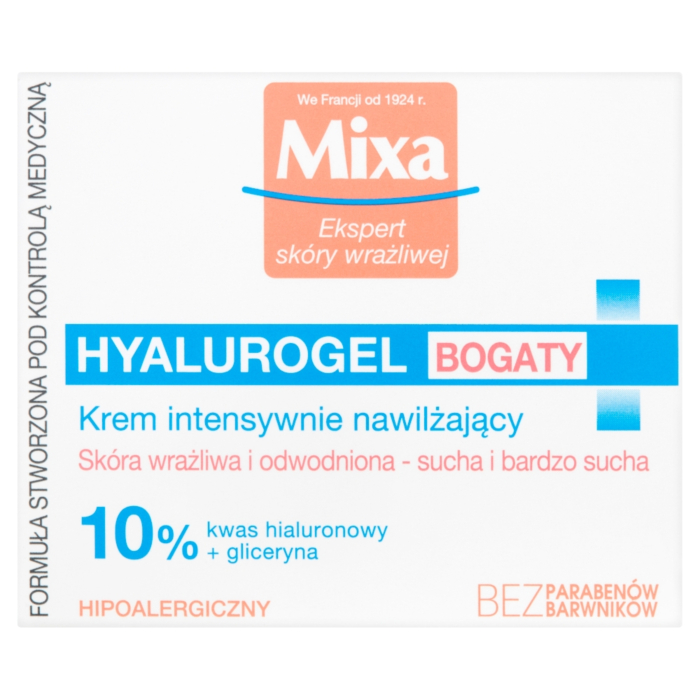 Mixa Hyalurogel Rich Nawilżający krem do twarzy