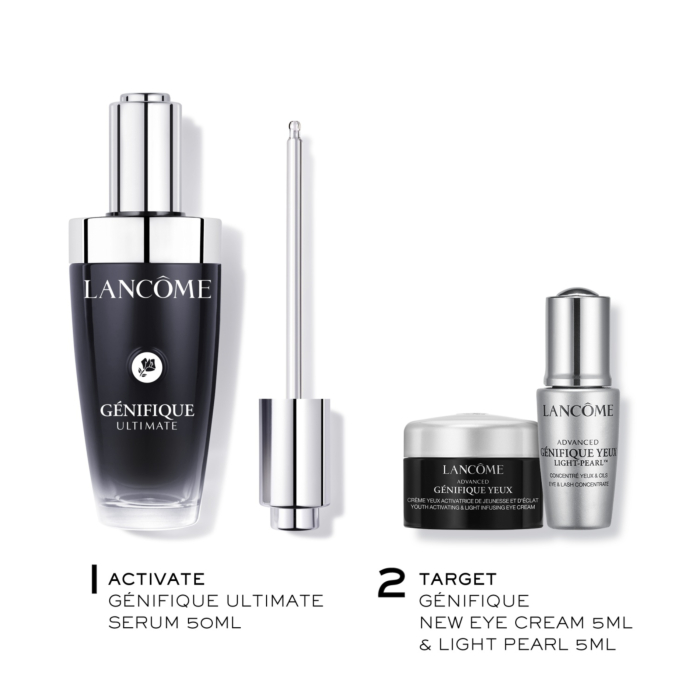 Lancôme Zestaw: Serum Génifique + Krem pod oczy Advanced Genifique + Serum pod oczy Yeux Light-Pearl