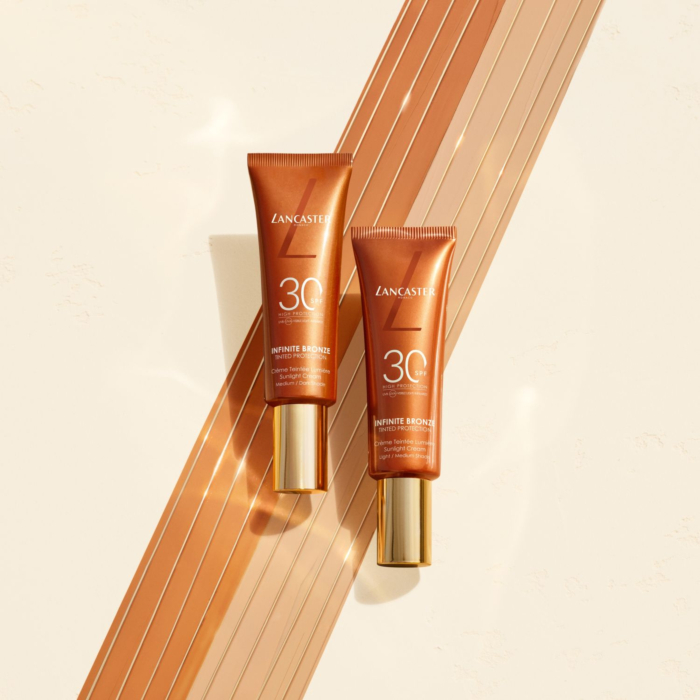 Lancaster Infinite Bronze Ochronny krem brązujący do twarzy SPF30, odcień jasny/średni