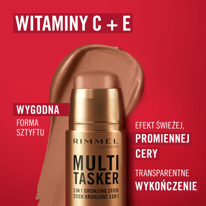 Rimmel Multitasker Bronzer do twarzy 3w1 03