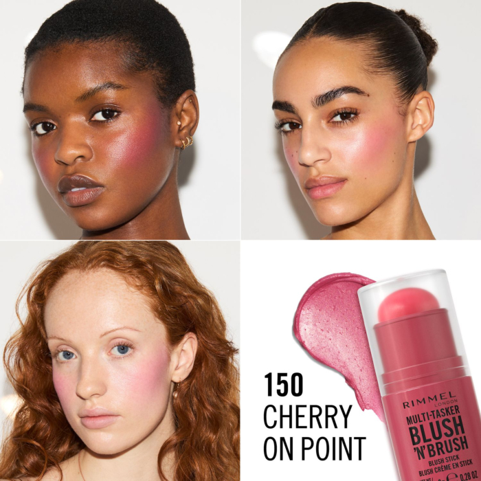 Rimmel Multi Tasker Blush'N'Brush Róż z wbudowanym pędzlem, 150 Cherry On Point