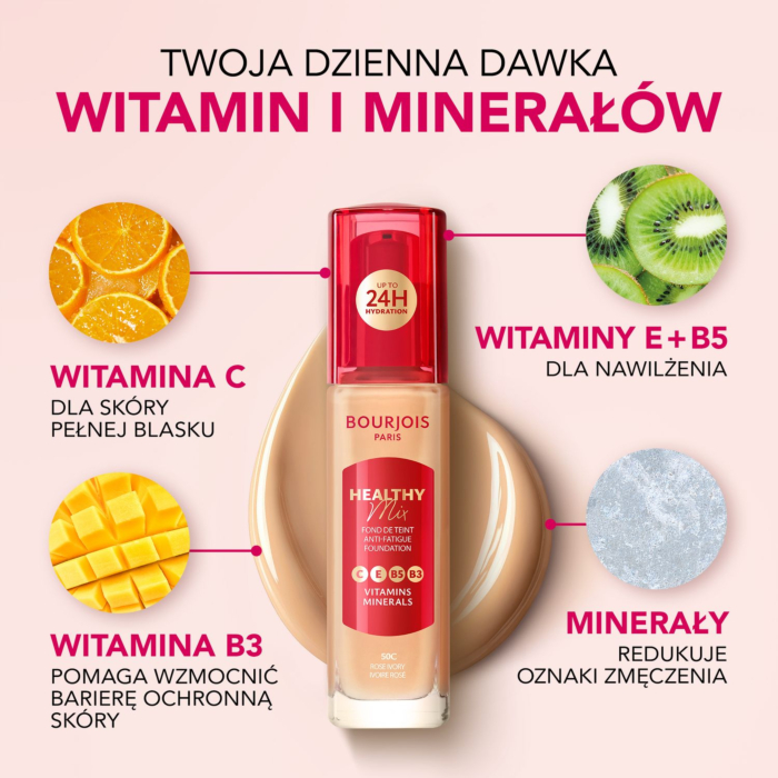 Bourjois Healthy Mix Podkład, 50C Rose Ivory