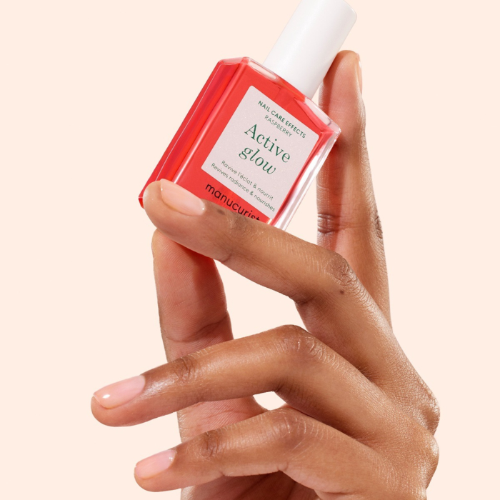 Manucurist Active Glow Pielęgnacyjny lakier do paznokci o ultrabłyszczącym wykończeniu, Raspberry