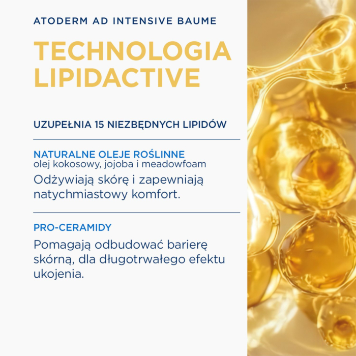 Bioderma Atoderm AD Intensive Baume, Balsam emolientowy do skóry bardzo suchej i skłonnej do atopii, 400 ml