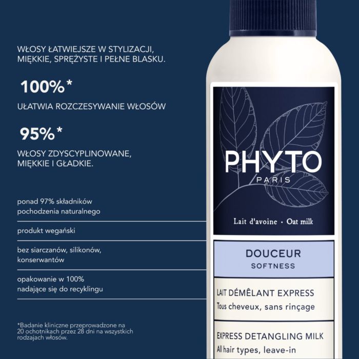 PHYTO Softness Ekspresowe mleczko ułatwiające rozczesywanie wszystkich rodzajów włosów