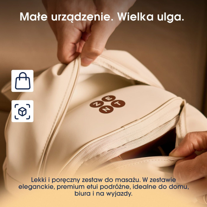 ZENT HandSense Masażer 6D Shiatsu do karku i pleców z podgrzewaniem do 45°C, hands-free