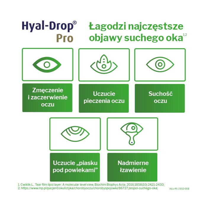 Hyal-Drop Pro, Nawilżające krople do oczu, 0,24% hialuronianu sodu