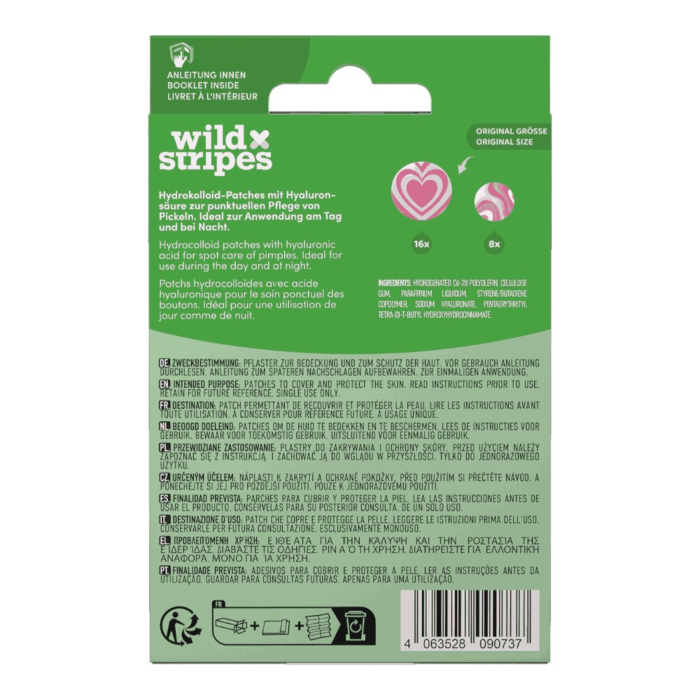 Wild Stripes Anti-pimple Patches Groovy Recover (Hyaluronic Acid) Plastry na wypryski, 24 szt.