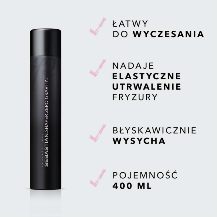 Sebastian Shaper Zero Gravity Lekki, suchy lakier do włosów 300 ml