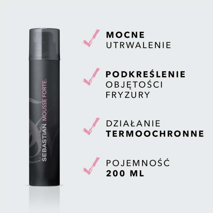 Sebastian Mousse Forte Pianka do włosów mocno utrwalająca 200 ml