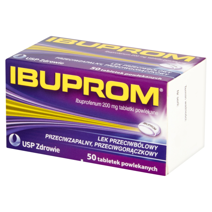 Ibuprom 200mg Tabletki przeciwbólowe i przeciwgorączkowe, 50 tabl.