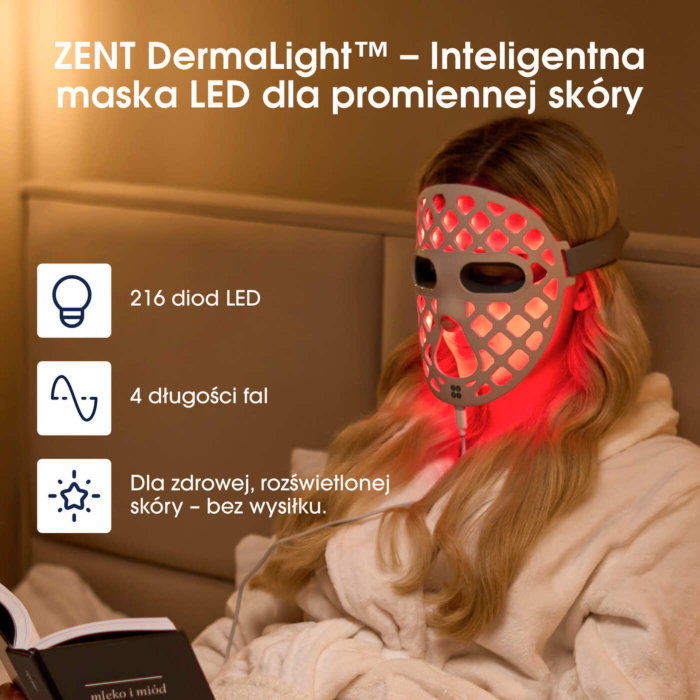 ZENT DermaLight Maska LED do terapii światłem 3w1