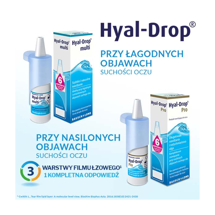 Hyal-Drop Multi, Nawilżające krople do oczu, Bez konserwantów