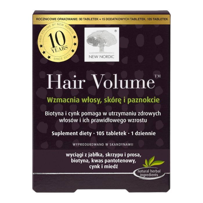 New Nordic Hair Volume Tabletki, 90+15 szt.