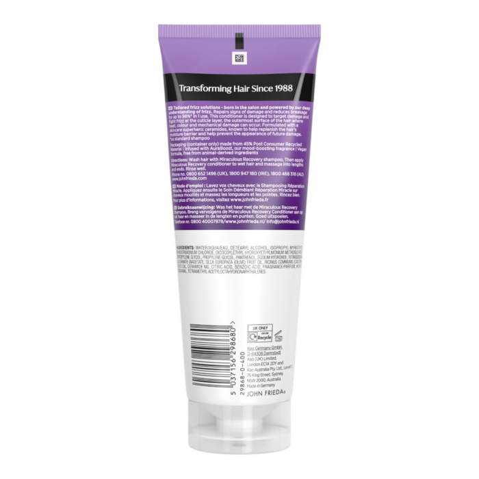 John Frieda Frizz Ease Miraculous Recovery Odżywka do włosów zniszczonych, 250 ml