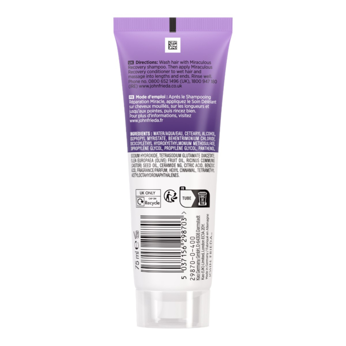 John Frieda Frizz Ease Miraculous Recovery Odżywka do włosów zniszczonych, 75 ml
