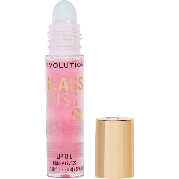Makeup Revolution Glass Kiss Roller Ball Lip Oil Olejek do ust Fairytale Peach Shimmer, 5,5 ml