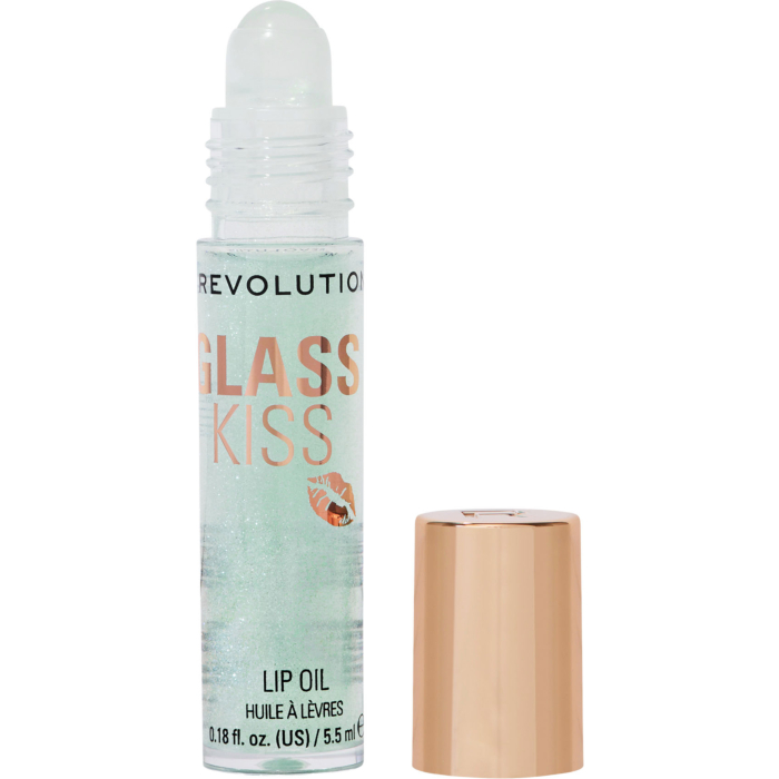 Makeup Revolution Glass Kiss Roller Ball Lip Oil Olejek do ust Pixiedust Green Shimmer, 5,5 ml