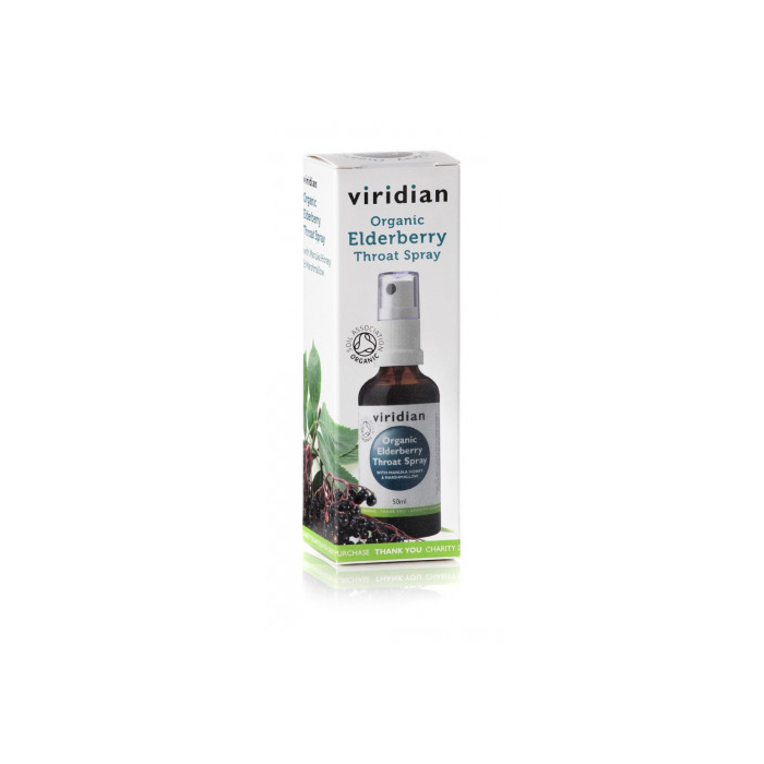 Viridian, Ekologiczny spray do gardła z czarnym bzem, miodem manuka i prawoślazem