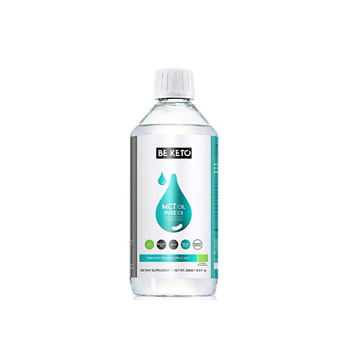 BeKeto Olej MCT 100% C8, płyn 500 ml