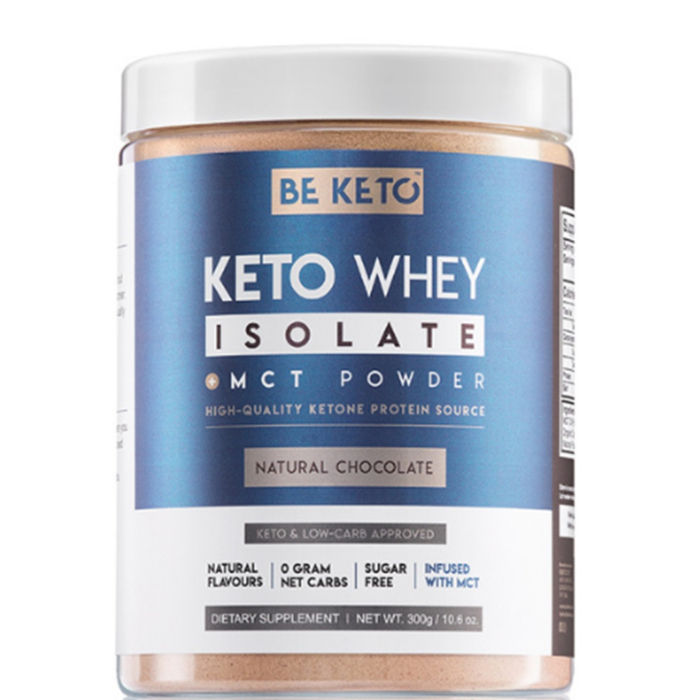 BeKeto Izolat Białka z MCT Smak Naturalnej Czekolady, proszek 300 g