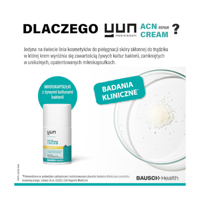 Yun Acn Repair Cream, Krem do Twarzy Probiotyczny, 50 ml 