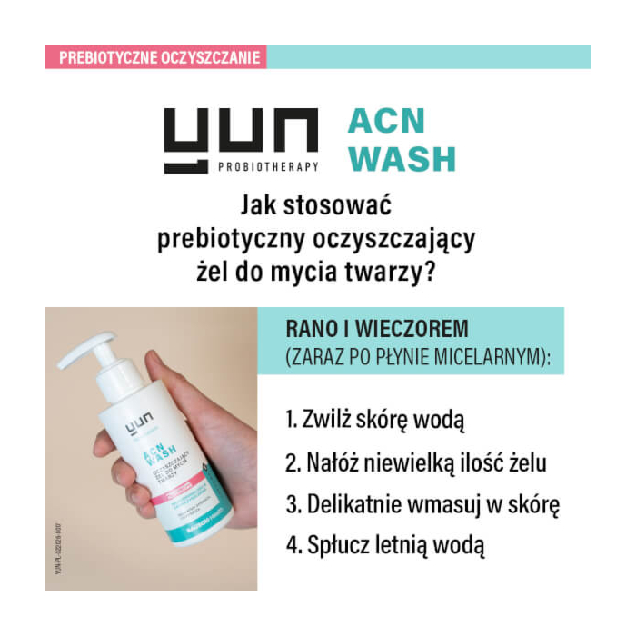 Yun Acn Wash Żel Oczyszczający do Mycia Twarzy Prebiotyczny 150 ml 