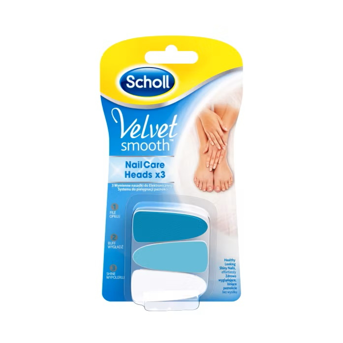 Scholl Velvet Smooth Wymienne nasadki do elektrycznego pilnika do paznokci 3 szt.