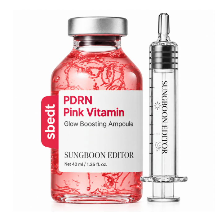Sungboon Editor - Pink PDRN Glow Boosting Ampoule, rozświetlające serum do twarzy z PDRN, 40 ml