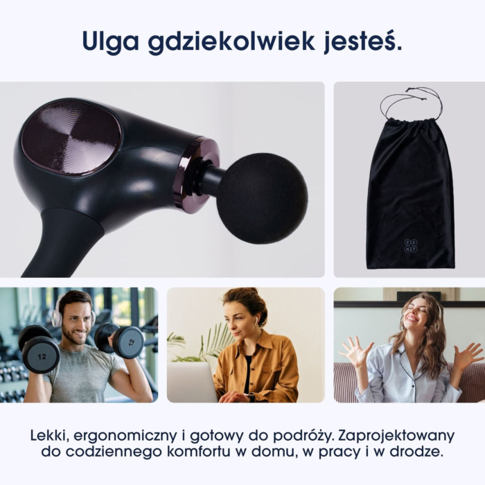 ZENT ErgoSense Masażer do pleców i ciała z ergonomicznym uchwytem, masażer perkusyjny