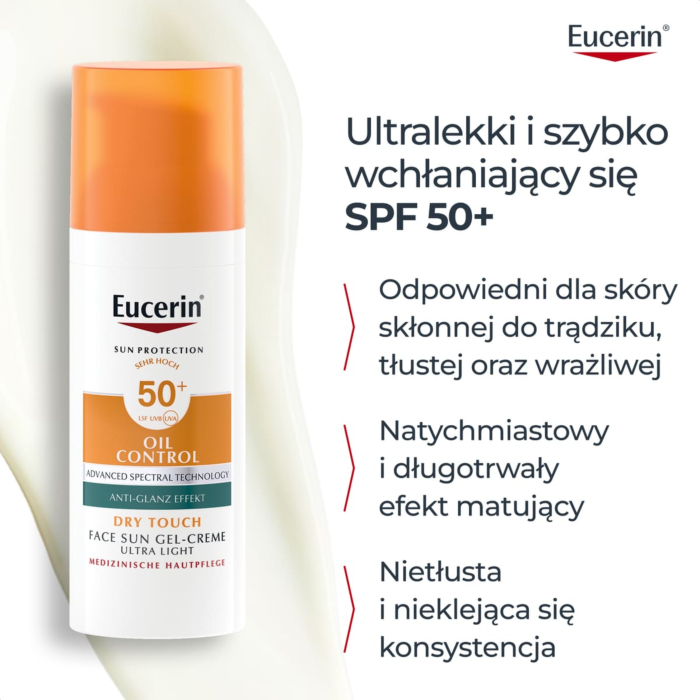 Eucerin Oil Control Dry Touch Żel-krem ochronny ultralekki, SPF 50+