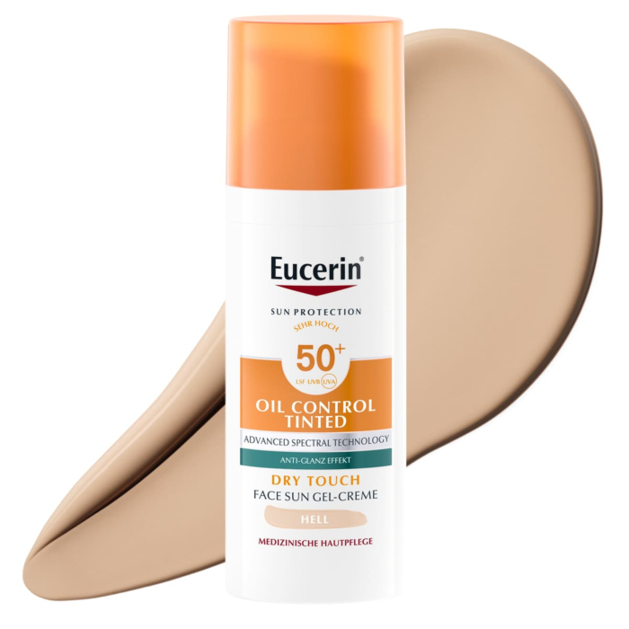 Eucerin Oil Control SPF 50+ Dry Touch Żel-krem ochronny koloryzujący Light, 50 ml