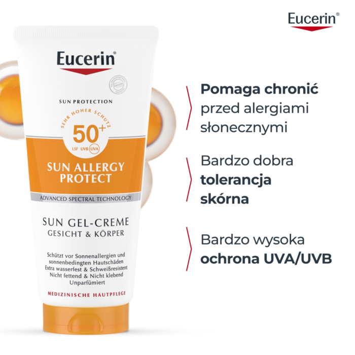 Eucerin Sun Allergy Protect SPF50+ Żel-krem ochronny do twarzy i ciała
