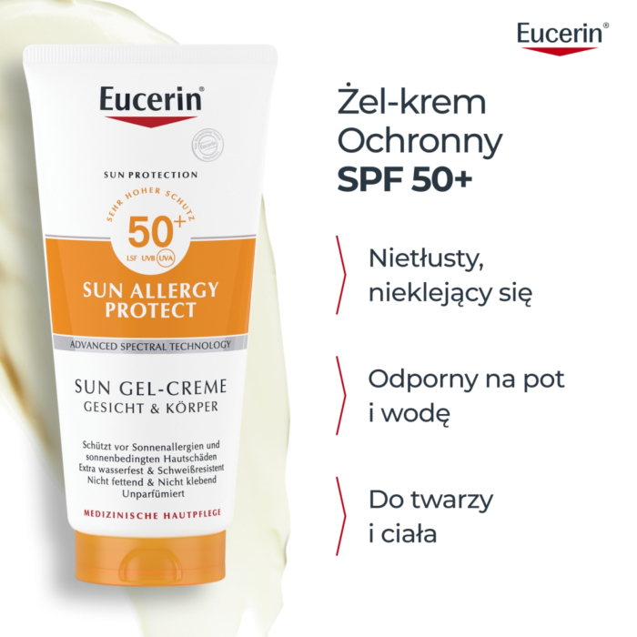 Eucerin Sun Allergy Protect SPF50+ Żel-krem ochronny do twarzy i ciała