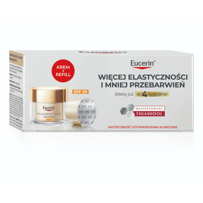 Eucerin Zestaw: Hyaluron-Filler + Elasticity: Krem SPF30 50ml + Krem SPF30 Refill 50ml
