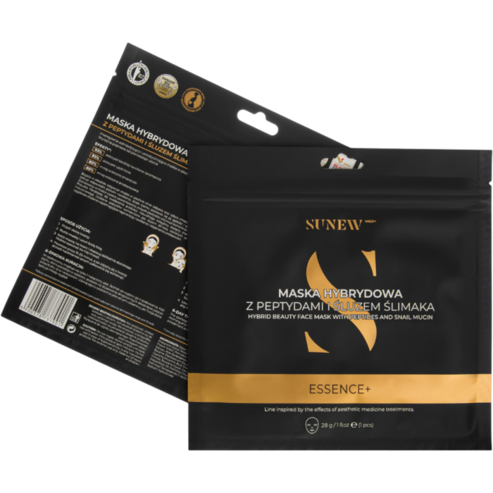 SunewMed+ ESSENCE+ Maska w płachcie do twarzy z peptydami i śluzem ślimaka, 1 szt.