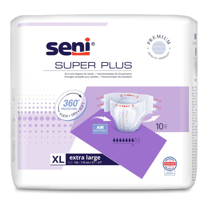 Seni Super Plus XL Pieluchomajtki, 10 szt.