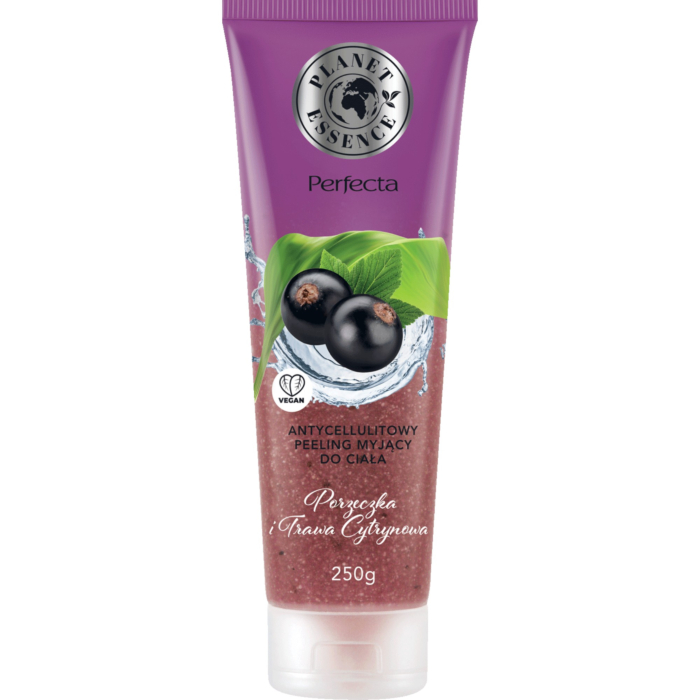 Perfecta Planet Essence, antycellulitowy peeling myjący do ciała Porzeczka i Trawa Cytrynowa, 250 g