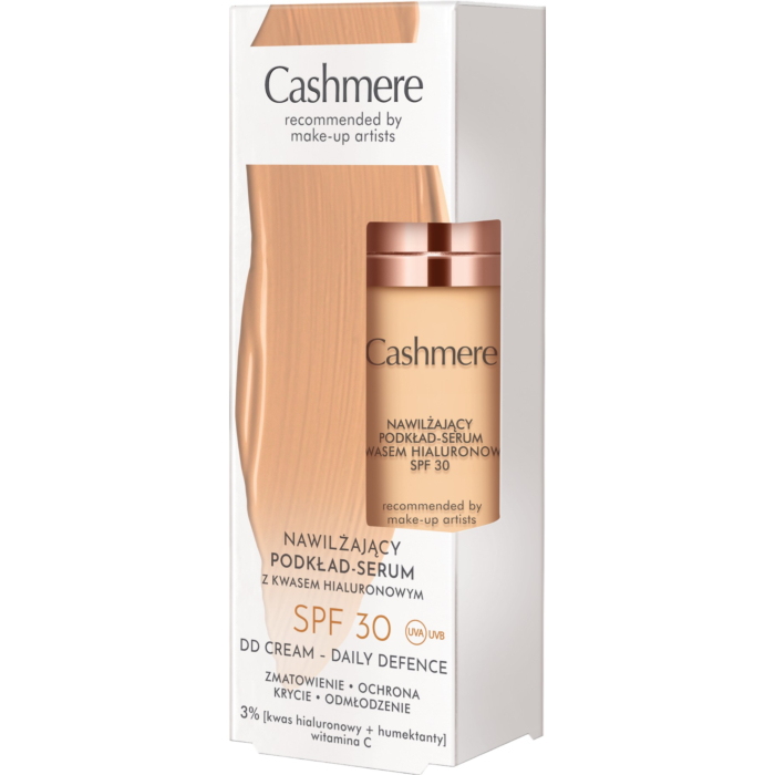 Cashmere DD Nawilżający podkład-serum z kwasem hialuronowym SPF 30 Warm Beige