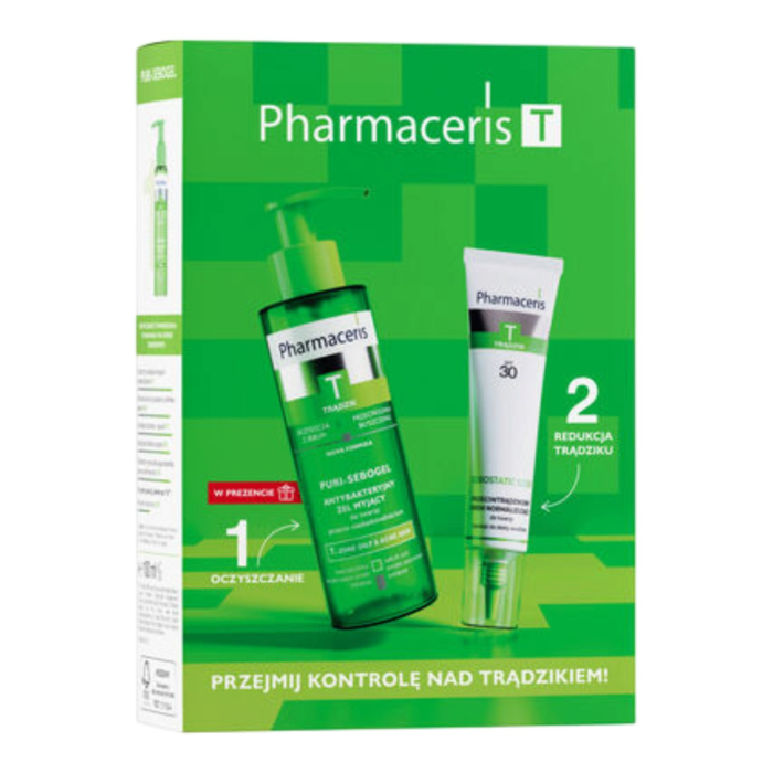 Pharmaceris T Przejmij kontrolę nad trądzikiem Zestaw: krem 40 ml + mini-żel myjący 100 ml