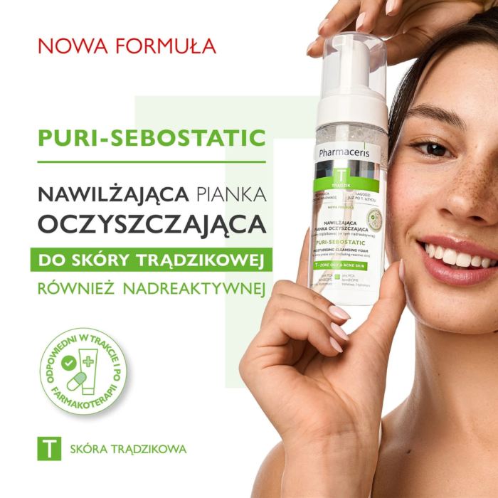 Pharmaceris T Puri-Sebostatic Nawilżająca pianka oczyszczająca do twarzy, 150 ml
