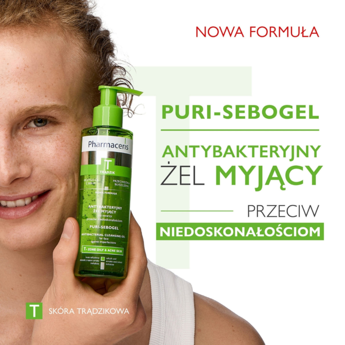 Pharmaceris T Puri-Sebogel Antybakteryjny żel myjący do twarzy, 190 ml