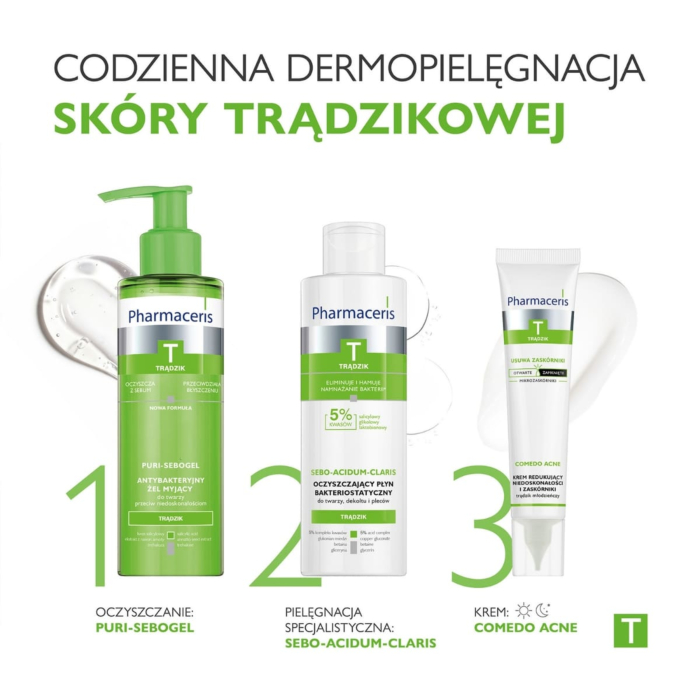 Pharmaceris T Puri-Sebogel Antybakteryjny żel myjący do twarzy, 190 ml