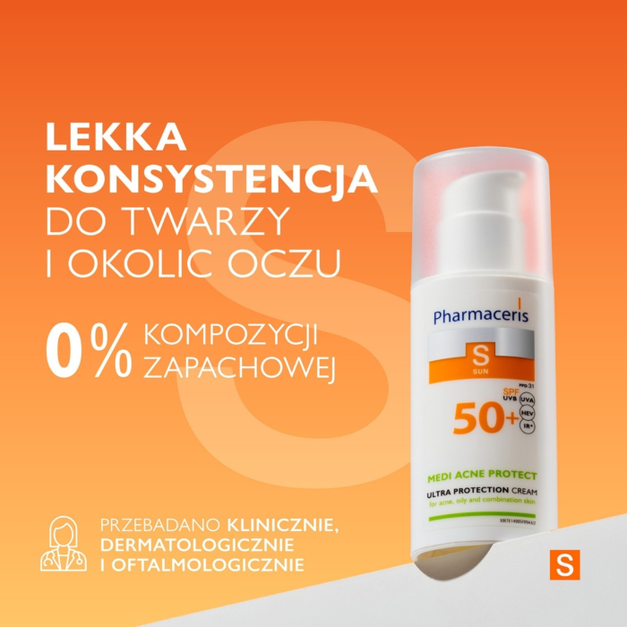 Pharmaceris S krem ochronny dla skóry trądzikowej, mieszanej i tłustej SPF50+ 