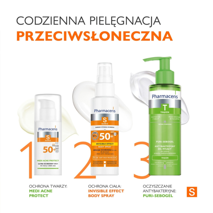 Pharmaceris S krem ochronny dla skóry trądzikowej, mieszanej i tłustej SPF50+ 