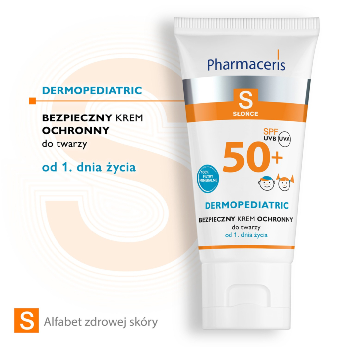 Pharmaceris S Bezpieczny krem ochronny do twarzy dla dzieci SPF50+ 